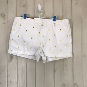 Merona Women's Shorts 16 White Pineapple